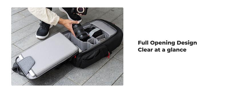 K&F CONCEPT Camera bag Backpack Waterproof 25L Large Capacity Camera Case with Raincover 15.6 Inch Laptop Compartment Compatible with Canon/Nikon/Sony/DJI Mavic Drone Travel Camera Backpack