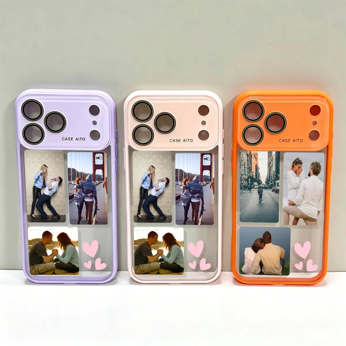 Phone Case - Acrylic transparent phone case, custom photo large window love decorative shockproof protective case, suitable for Iphone 17/17 Pro/17 Pro Max, suitable for Iphone16/15/14/13 Pro Max