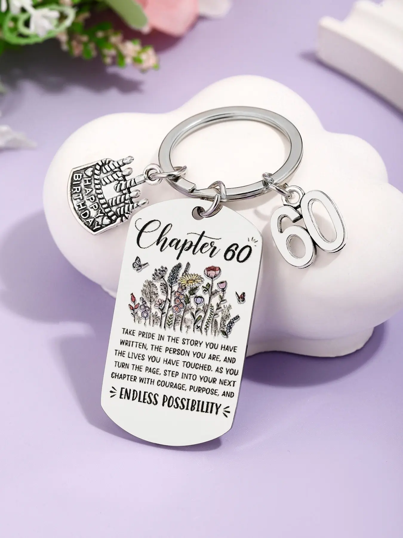 40th 50th 60th Birthday Gifts for Women, Chapter 40 50 60 Fabulous Keychain, 40 50 60 Year Old Birthday Gifts for Her