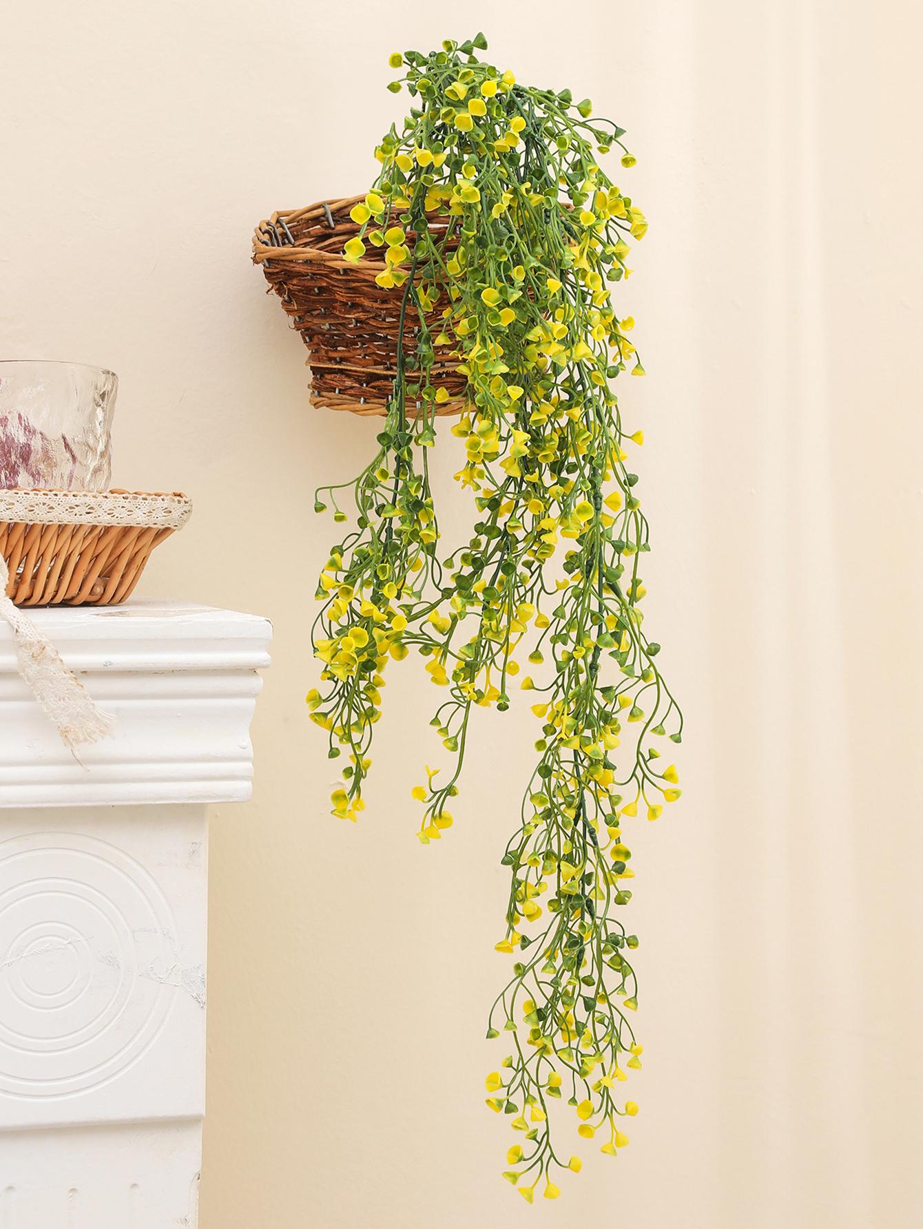 Simulated Orchid Vine Green Yellow Purple Fake Plant Wall Hanging Basket Flower Wedding Home Garden Decoration Aitificial Rattan Decorative Fruit