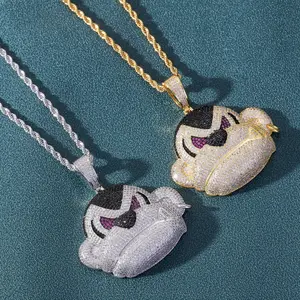 Hip-hop gorilla monkey pendant, slightly inlaid zircon hipster street style animal hip-hop pendant.