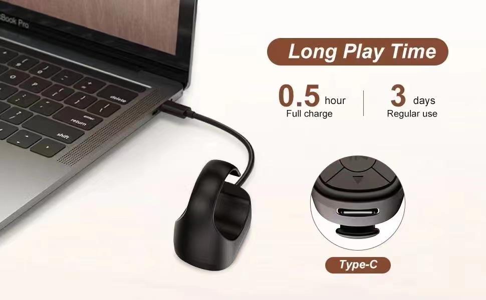 Tiktok Scrolling Ring Tiktok Remote Control Is Suitable for Iphone, iPad Bluetooth Page Turning Ring Roller, Both Camera Shutter, Short Video and Music Remote Control Function, Compatible with Ios and Android Phones