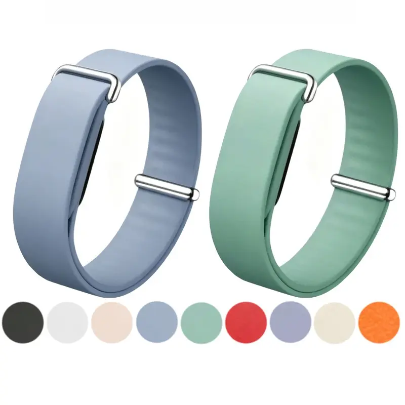 1pc Solid-Color Silicone Replacement Watch Band Compatible With Google Fitbit Air, Soft Comfortable Sweat Resistant Adjustable Wrist Strap Accessory For Men Women (Tracker Not Included)