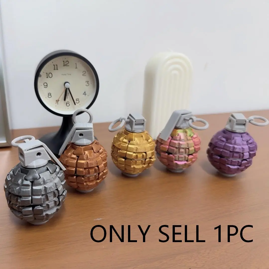 3D Printed Stress Relief Hand Grenade Model, Dual Play Design, Visual and Tactile Therapy, Office, Commute, Study Pressure Release, Stress Relief Gadget