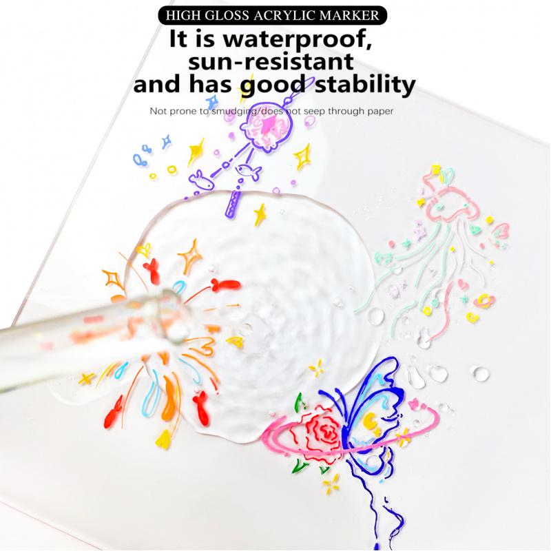 High Gloss Acrylic Markers,1mm Bullet Nib Acrylic Paint Pens Set,Bright Colors,Big Capacity ink,Wide Range of Uses,For Rock Painting, Canvas, Wood, Glass, Ceramic, Fabric, Plastic, Egg, Art Painting Supplies Kit #TOP PICKS