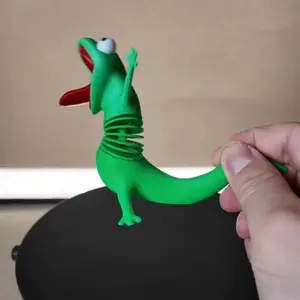 Trendy Lizard Memes Ornament, Fun Spring-Loaded Stress Relief Decor, Interactive Reptile Figurine for Entertainment and Relaxation