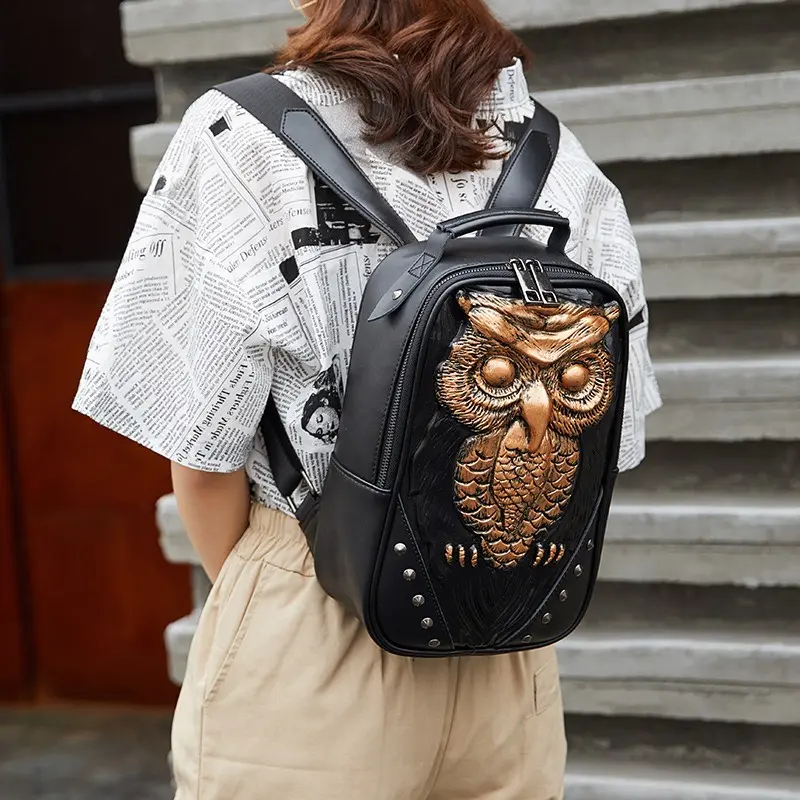 New animal women's bag owl backpack, outdoor travel waterproof European and American trend multi-functional women's bag, Cute backpack
