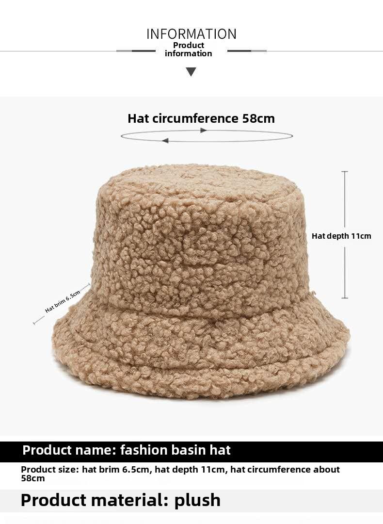 Lamb Faux Fur Bucket Hat Winter Warm Teddy Velvet Hats Caps For Women Lady Outdoor Panama Fisherman Hat