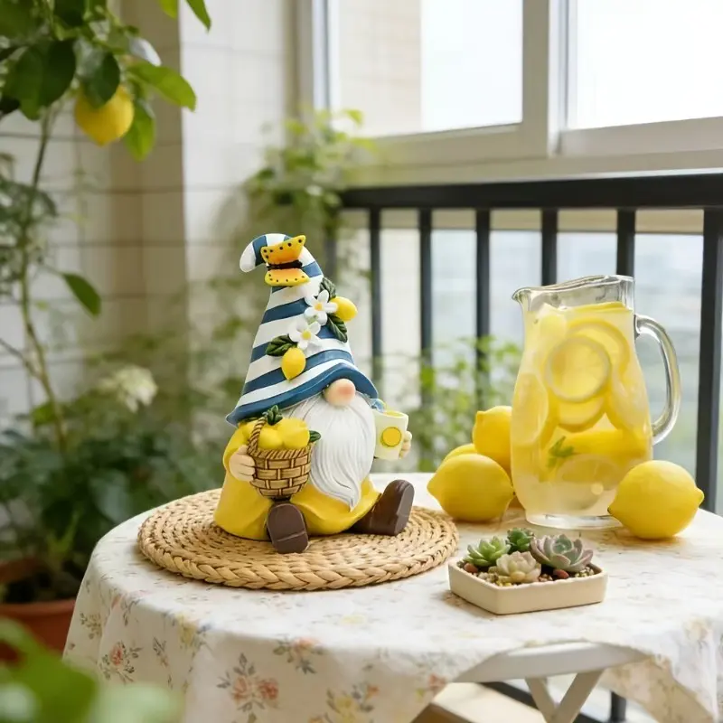 Handmade Lemon Fairy Statue, Bohemian Nordic Resin Ornament, Garden Patio Shelf Decor, Gift for Moving House, Mother's Day