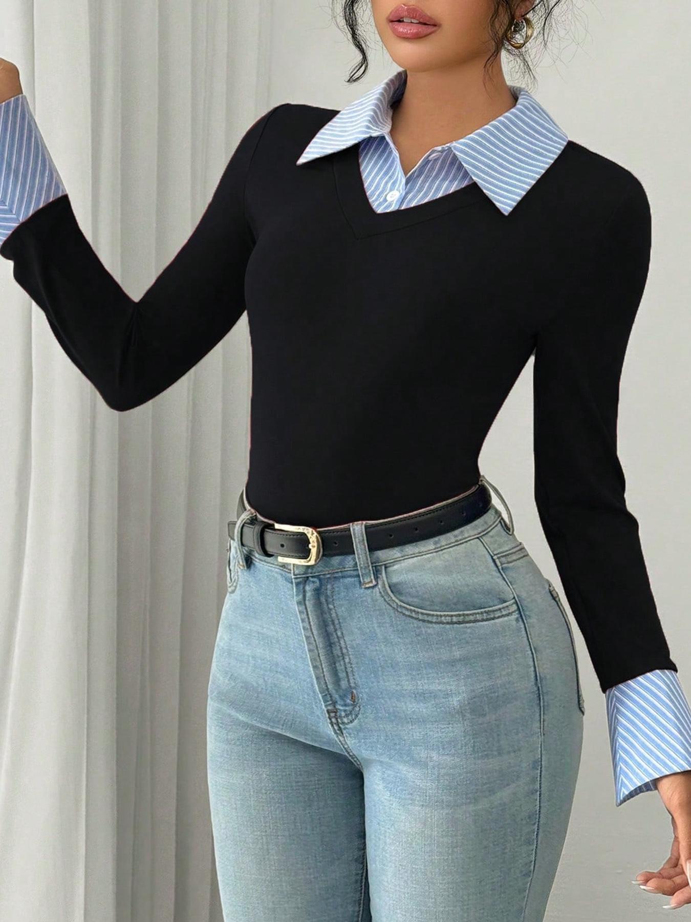 Women's Long Sleeve Slim Fit Knit Top, Elegant Spring Summer Fashion, Perfect for Daily Wear, Stylish and Comfortable Women's Clothing