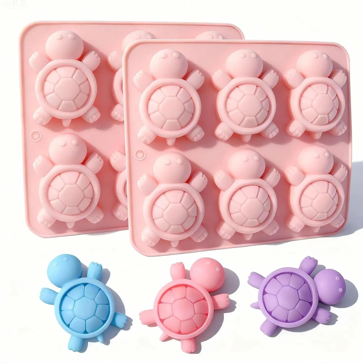 2pcs Turtle Cake Molds, DIY Creative Silicone Molds for Chocolate, Resin, Soap, Ice Cube, Fondant & Jelly, Perfect for Crafting Projects, Silicone Baking Molds