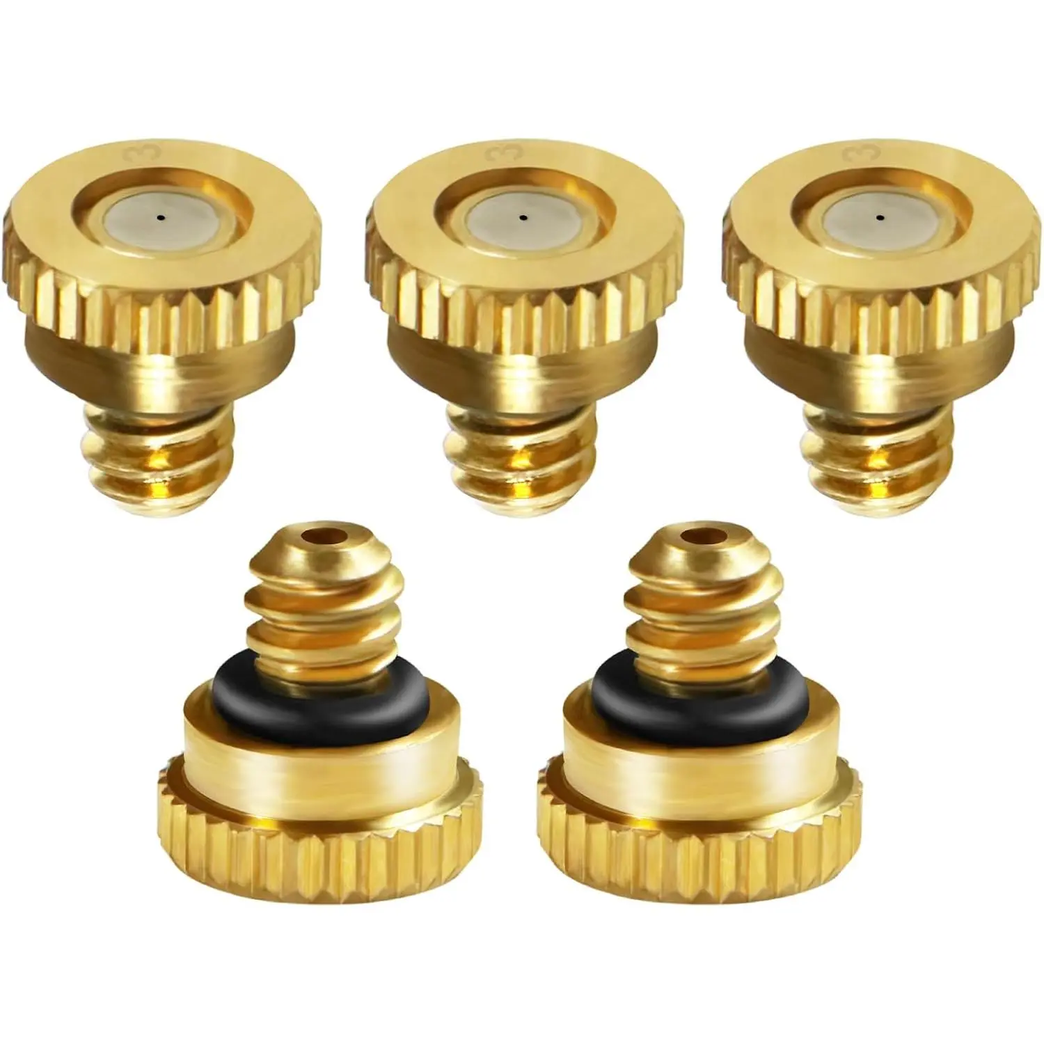 Brass Misting Nozzles for Garden Cooling System 0.012" 10/24 UNC 5 count | (0.3 mm)orifice mister filter, misting nozzles, mister nozzle