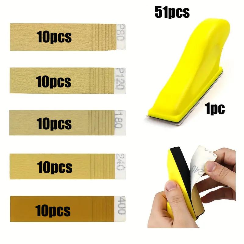 Mini Sander Kit, 51pcs/set Mini Sander & Sandpaper, Abrasive & Finishing Products for Small Projects, DIY Crafts, Wood Finishes, Small Space Polishes
