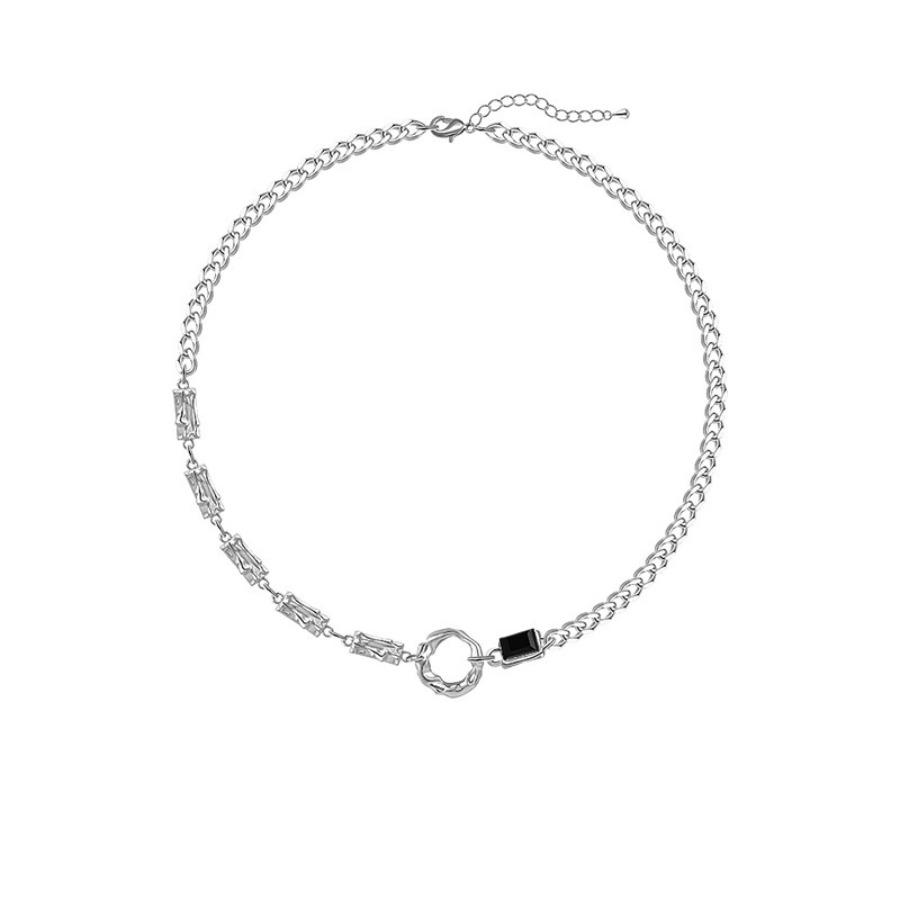 Titanium steel splicing necklace men's non-fading trendy design high-end sense personality versatile women's new accessories