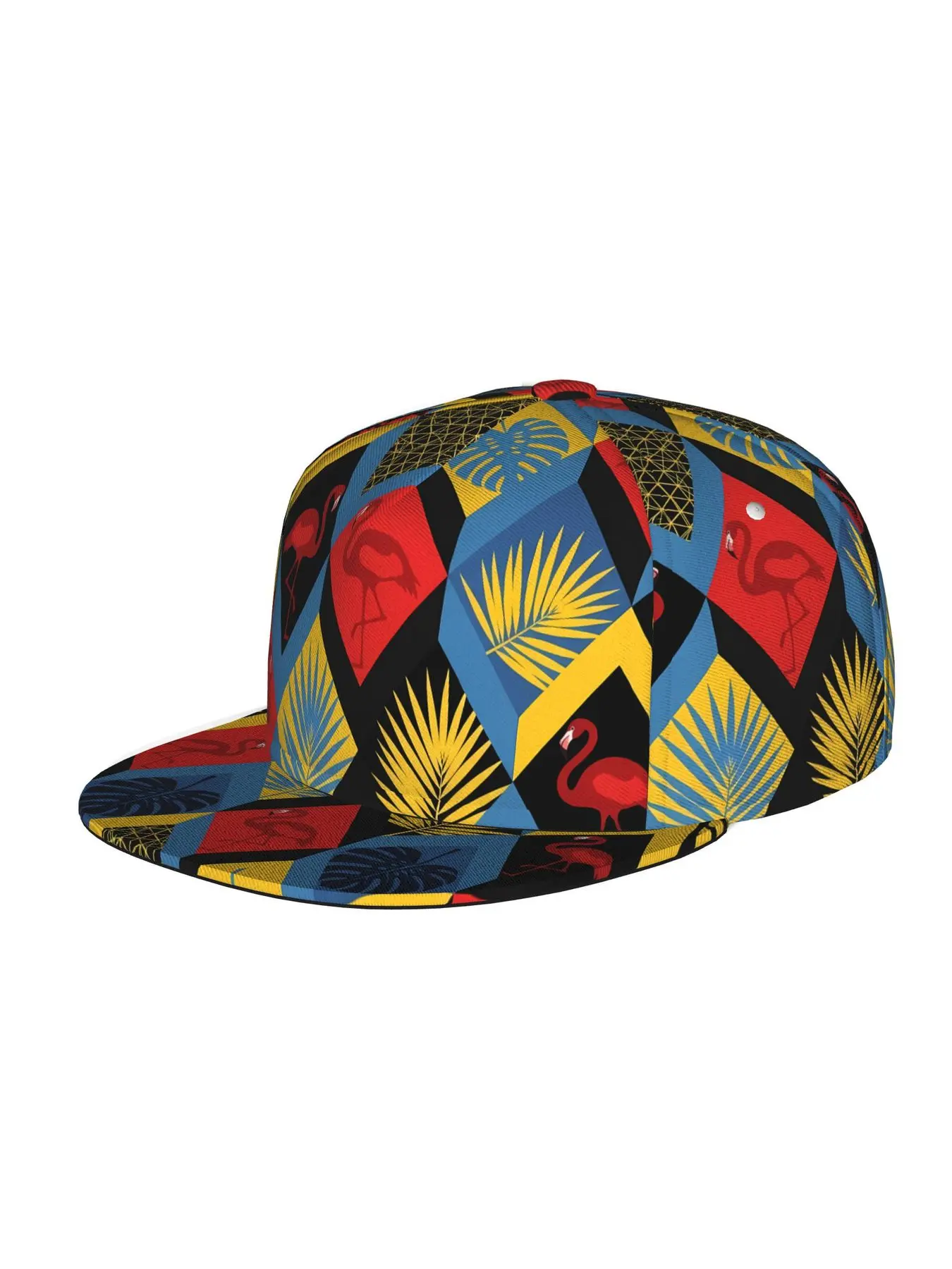Flamingo and leaves pattern, Unisex baseball cap, adjustable back buckle trucker cap, party baseball cap, punk-style sun hat, suitable for skateboarding, dancing and outdoor sports, all year round.