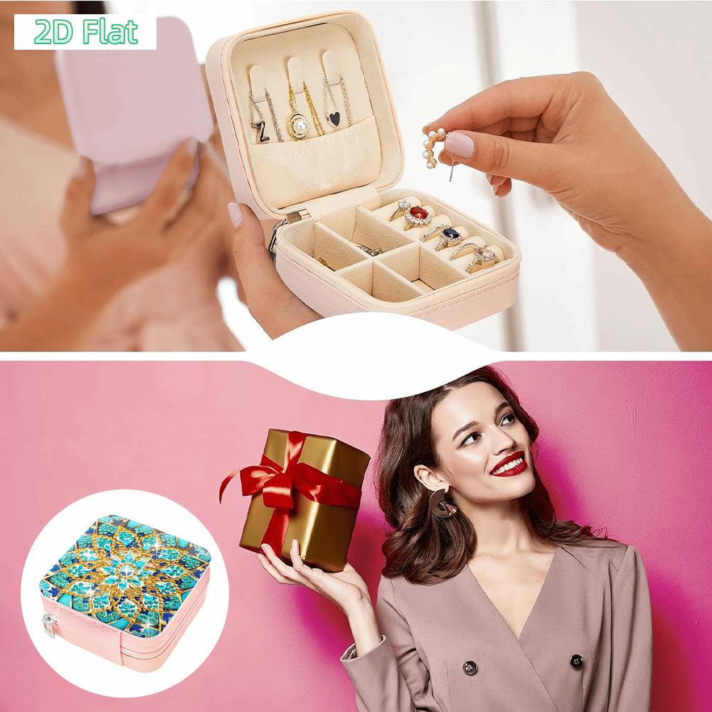 2D FLATMandala 5D DIY Diamond Painting Jewelry Box Special Shape Diamond Painting Set Crystal Diamond Painting Jewelry Storage Box SuiDIY Diamond Painting Kit for Adults & Beginners, No Skills Needed. Sparkling Art to Brighten Rooms & Perfect Festive Gift