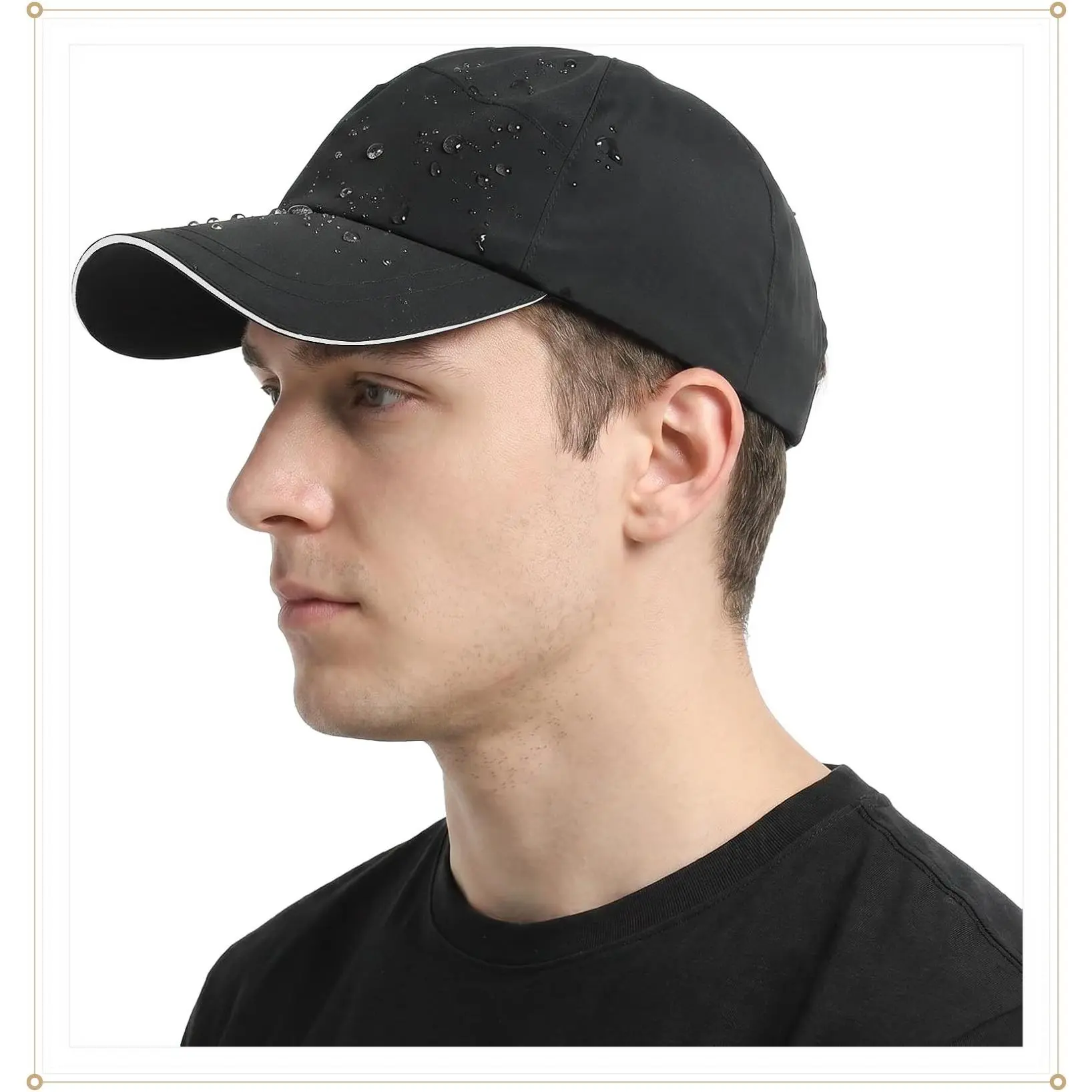 Waterproof Quick-Dry Baseball Cap for Men Women, Breathable Running Hat with Sweatband, Outdoor Golf Sports CapGift