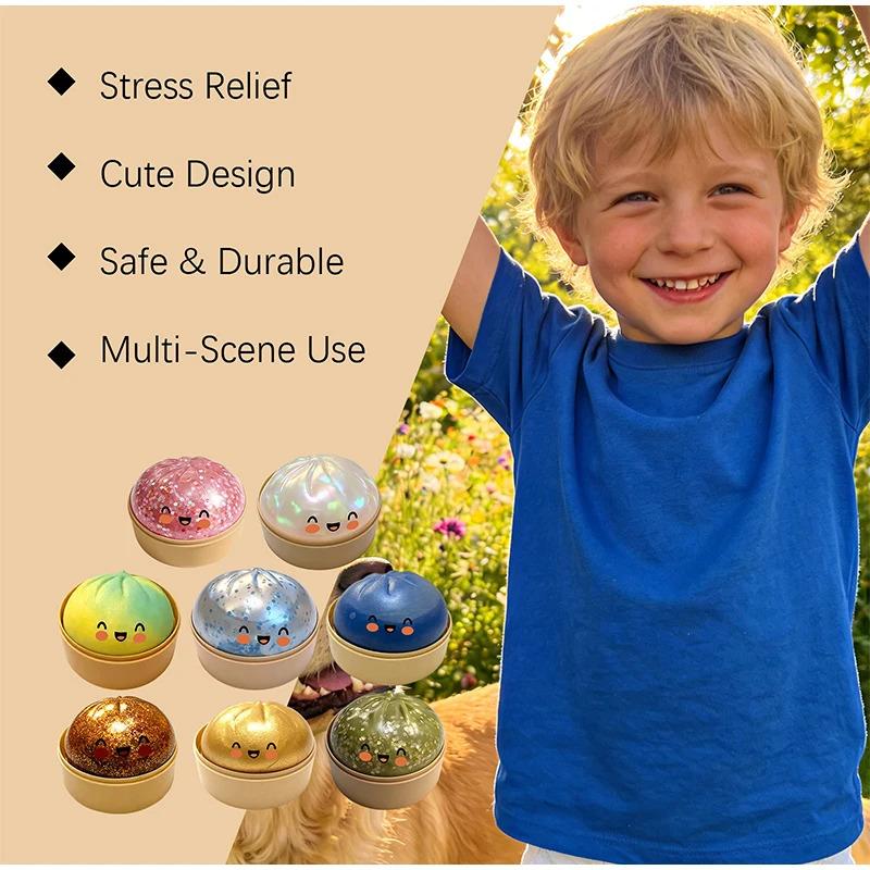 Soft Steamed Buns Pinch Simulation Steamed Bread Desktop Decompression Ornaments Office Relaxation And Pressure Relief Pinch