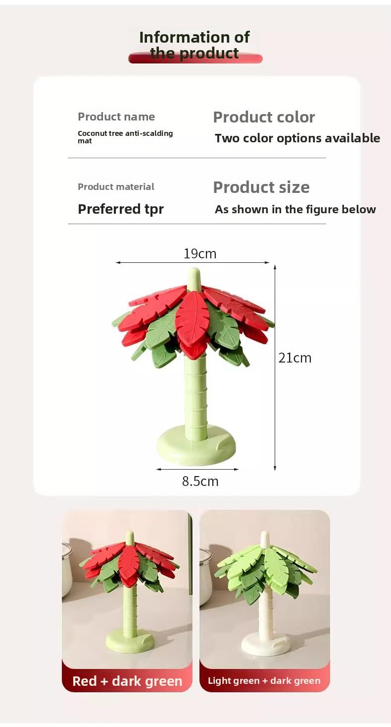 Creative Leaf Coasters Set - Thickened Heat Resistant Pads for Kitchen Foldable Anti-Scald Mat for Bowls Pots Mugs High Aesthetic Design Food Grade 299°C