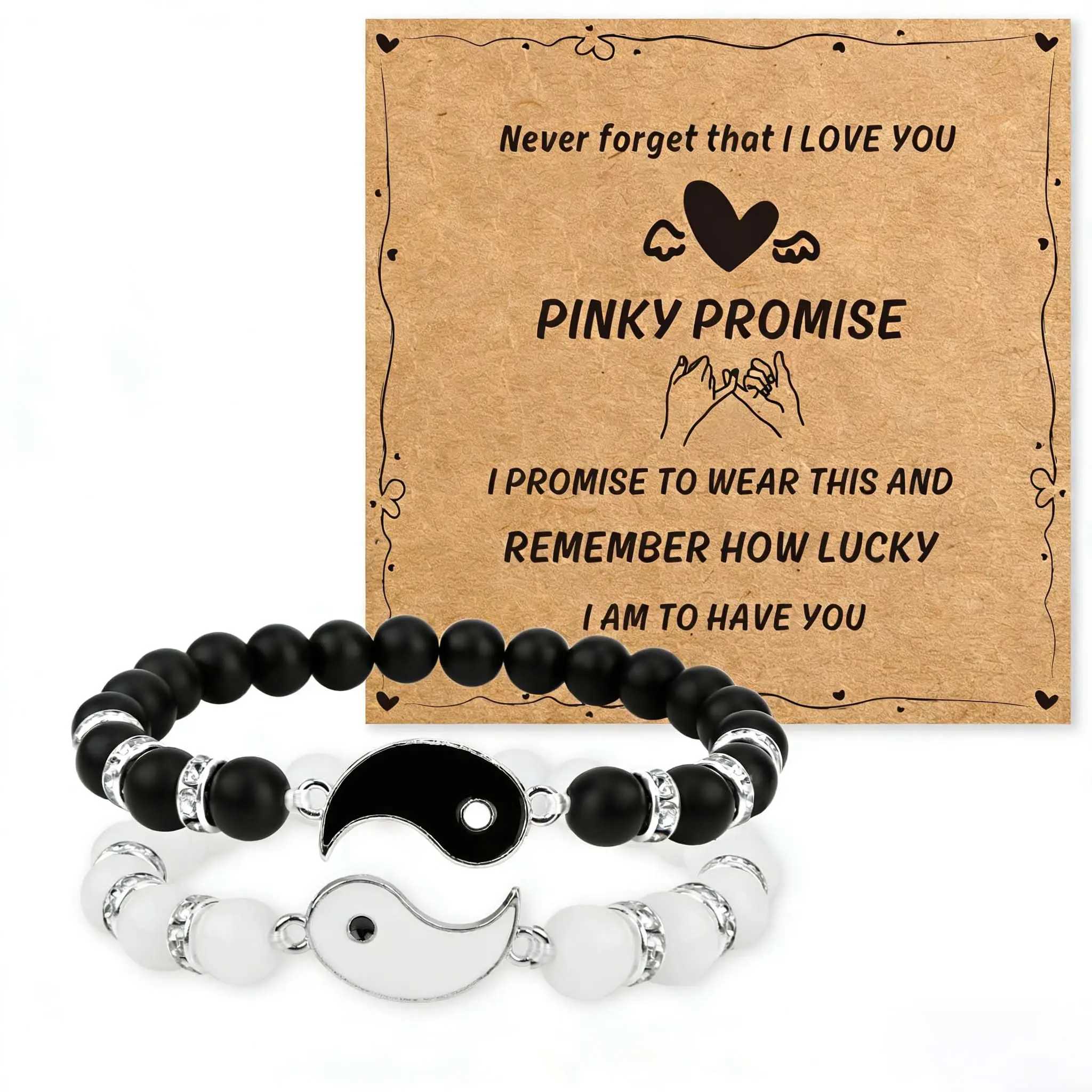 Matching Couple Bracelet Gift for Girlfriend Boyfriend Birthday Gift Yin Yang Protection Bracelet Anniversary Wedding Gift