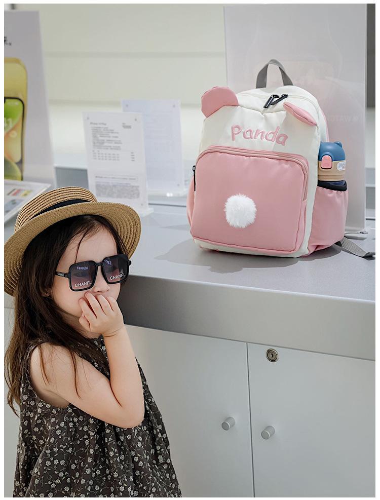 Kindergarten Color-Block Canvas Backpack 2026 Back-to-School Season Children's Fashion Backpack Baby Anti-Lost School Bag
