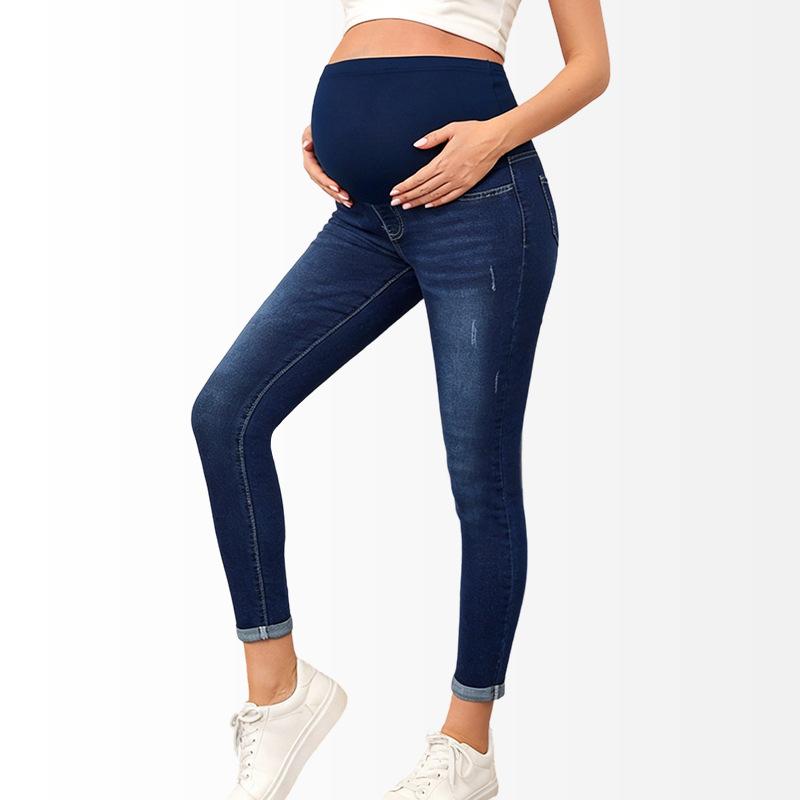 Women's Maternity Jeans Over Belly Skinny Denim Jeggings Comfy Stretch Pregnancy Pants