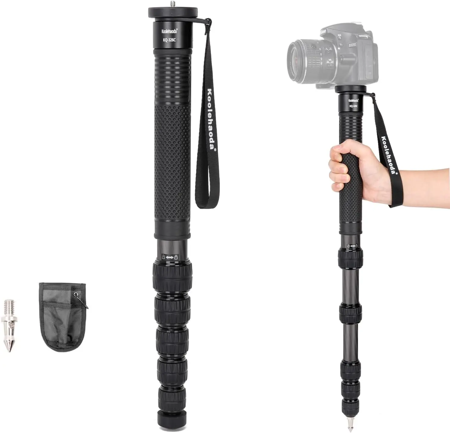69-Inch Carbon Fiber Monopod for DSLR Cameras - 32mm Tube Unipod Stick, Lightweight Portable Travel, 33Lbs Payload Capacity