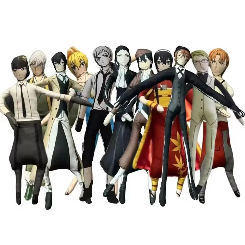 Anime BSD Dazai Osamu Cosplay Doll - Abstract Joint-Flexible Fabric Stuffed Toy for Anime Fans, Room Decoration, Halloween Props Gift