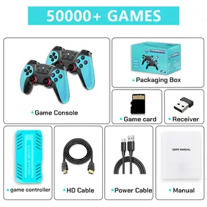 2-player retro game console  Wireless Game Stick Retro Gaming Console S905 128G 50,000+ Games Support 40+ Classic Emulators For PS1/PSP 4K HDMI Kid Gifts