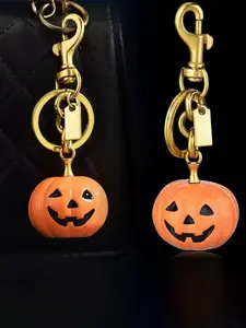 Keychain Halloween pumpkin head Bag Charms Purse, KeyChains Women Cute - Car key Accents forleather handbags, Adorable Add -ons for YourEssentials