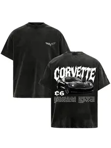 Vintage Washed Corvette C6 Graphic T-Shirt Racing Car Tee 100% Cotton Retro Sports Apparel Men Unisex Retro Streetwear Gift Y2K Car Guy Top Trendy Graphic Shirt Automotive Clothing Classic Muscle Car Tee Cool Casual Outfits Aesthetic Clothes Faded Tee Fit