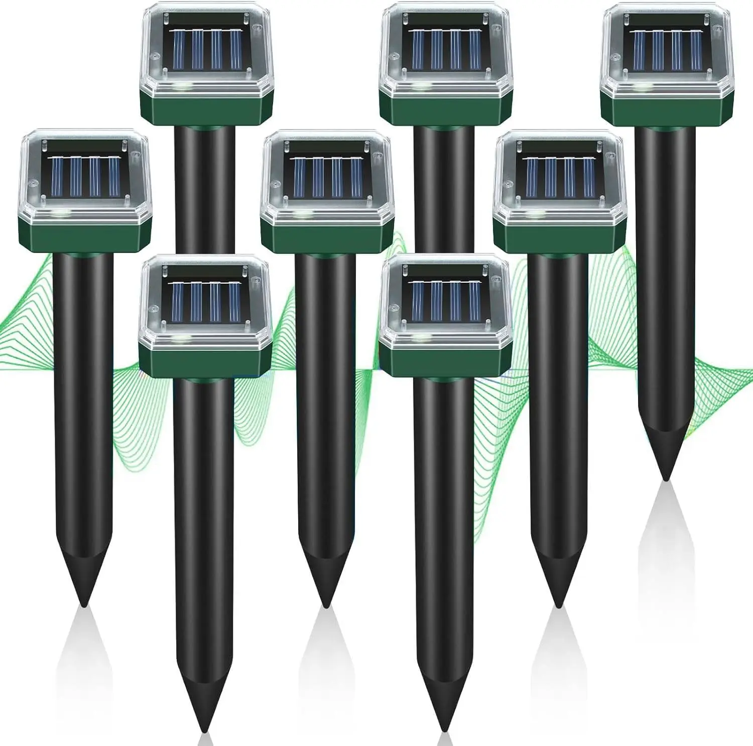 Mole Repellent Solar Powered, 12 Pack Solar Mole Repellents Ultrasonic for Vole, Snakes, Gopher, Waterproof Sonic Vole Deterrent Spikes,Snake Gopher for Garden and Yard
