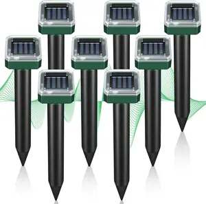 Mole Repellent Solar Powered, 12 Pack Solar Mole Repellents Ultrasonic for Vole, Snakes, Gopher, Waterproof Sonic Vole Deterrent Spikes,Snake Gopher for Garden and Yard