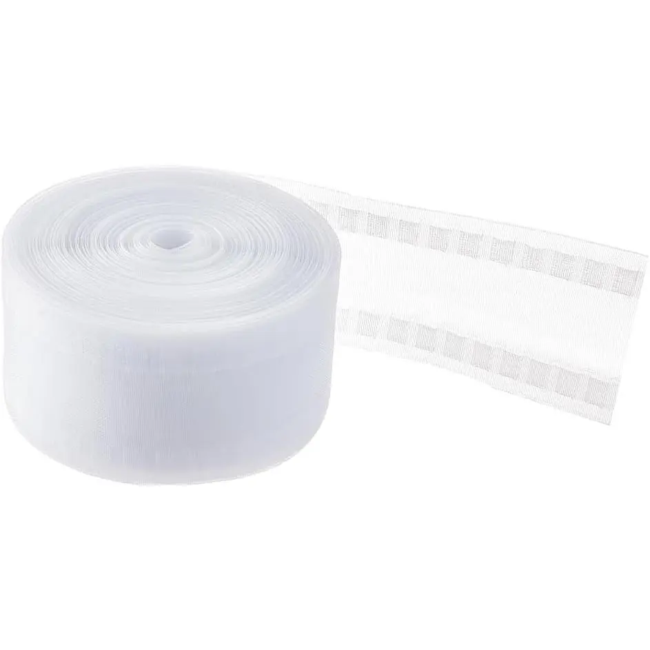 27 Yard Wave Curtain Tape, White Nylon Drapery Header, 3.15 Inch Transparent Pleat for Installing & Fixing Curtains