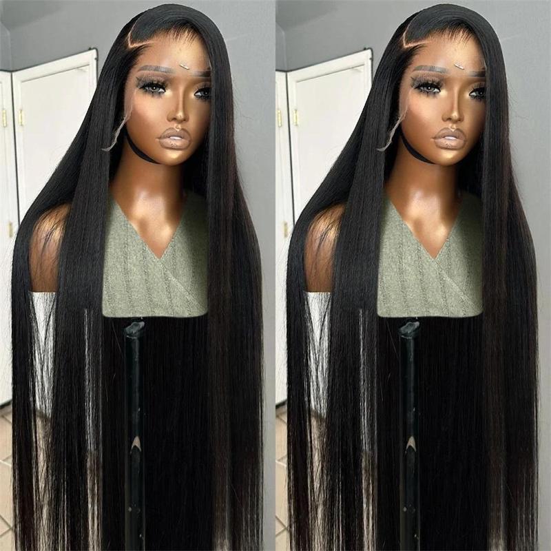 Bling Hair 13x6 13x4 HD Transparent Lace Front Human Hair Wigs For Women Straight 30 32 34 Inch Brazilian 4x4 Lace Closure Glueless Wig Brazilian 100% Human Hair 360 Full Lace Frontal Wigs 180%