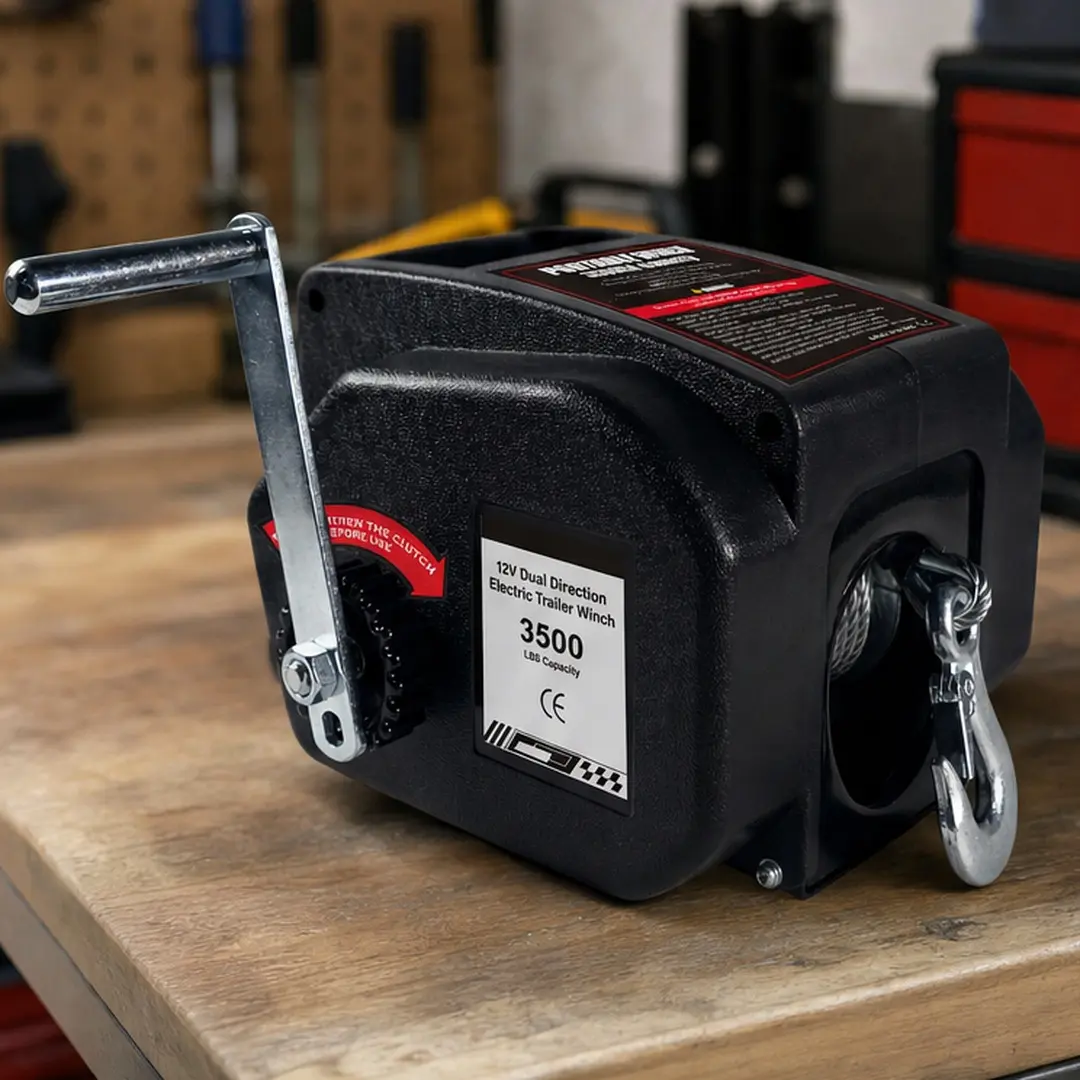 ARCH 3500 lb 12V DC Electric Winch Kit with Wireless Remote and Manual Crank, Waterproof Reversible Power In/Out Recovery Winch for Trailer, Boat, Truck, SUV, Jeep, Off-Road, Marine, Black Steel Portable Winch, Black Color Options