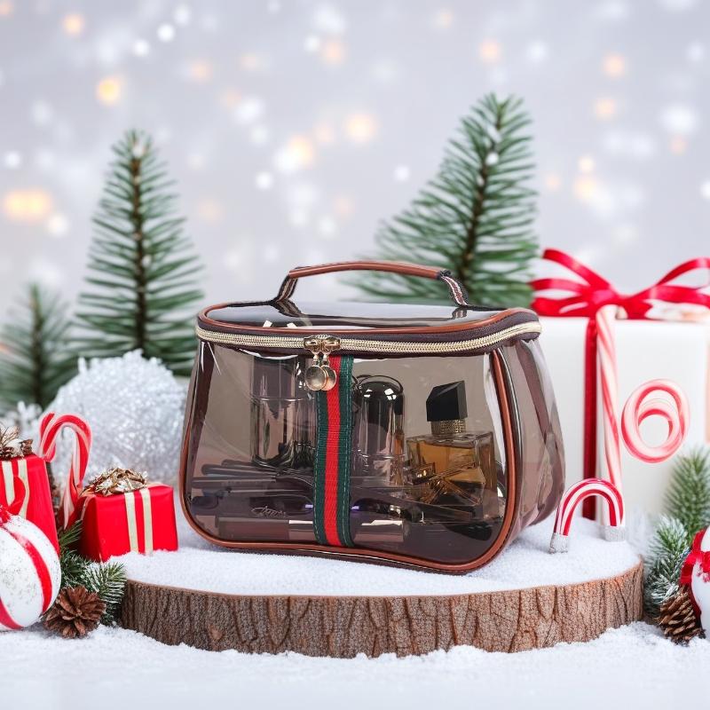 Fashion Makeup Bag, Multiple Colors Available, Waterproof Transparent Large Capacity Cosmetic Organizer, Travel Cosmetic Bags, Travel Essential Storage Solution-Gifts for Women-Gifts for Family-Thanksgiving Gifts-Gifts for Friends-Budget - friendly Gifts