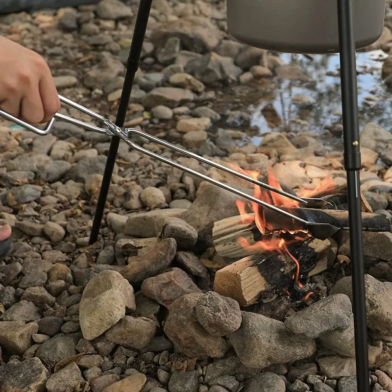 Multi-Functional Fireplace Tongs, Portable Garbage Clip, Outdoor Camping Tool, Park Cleaning, Barbecue, Cigarette Collection