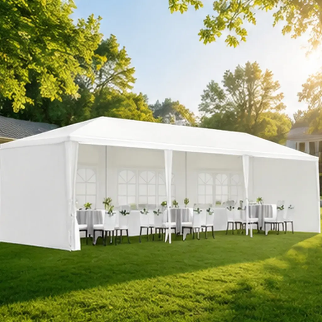 ARCH 10x30FT Classic Sturdy Outdoor Patio Gazebo - Heavy Duty Sun Protection Canopy Marquee with 5 Removable Sidewalls, Easy Setup Shelter for Backyard, Event, White Home Outdoor Furniture for US Shopping