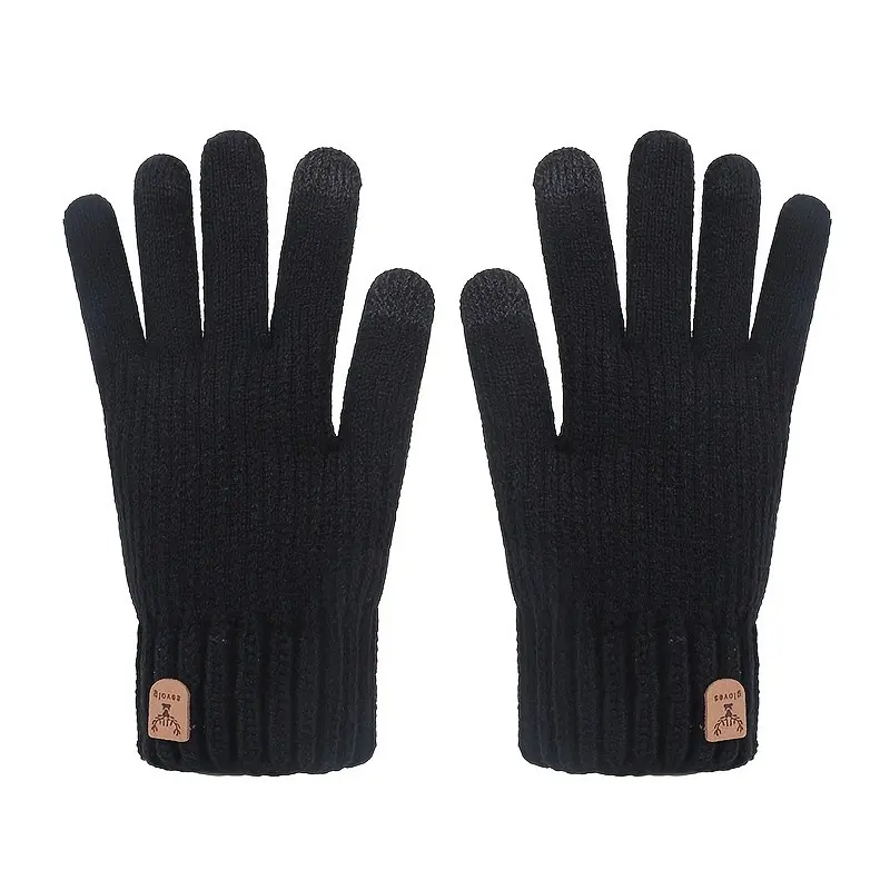 Winter Warm Touchscreen Gloves for Men and Women, Thickened Fleece Lined Outdoor Knit Gloves, Cold Weather Protection