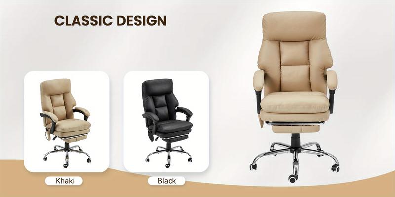 Khaki Ergonomic Office & Gaming Chair 6-Point Vibration Massage, Height & Angle Adjustable, Padded Armrests, 360° Swivel Rolling - Perfect for Office, Bedroom & Study Khaki Ergonomic Office & Gaming Chair 6-Point Vibration Massage, Height & Angle Adjustable, Padded Armrests, 360° Swivel Rolling - Perfect for Office, Bedroom & Study