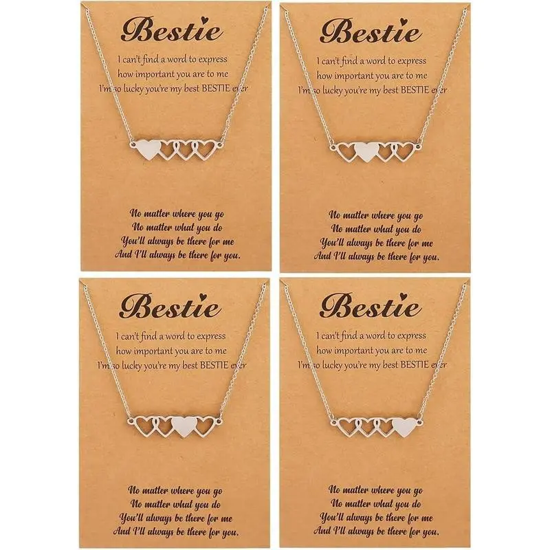 2/3/4/5 Best Friend Necklace Gifts for Women Trendy Bff Sister Friendship Heart Matching Necklaces Stocking Stuffers for Christmas Gifts