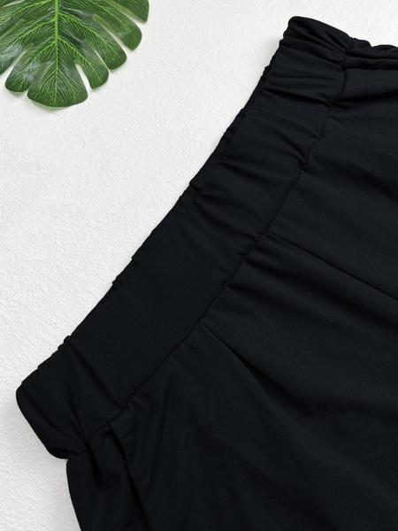 Plus Size Solid Plicated Pocket Elastic Waist Joggers, Casual Sporty High Waist Trousers for Women, Women's Sportswear for Indoor Outdoor Wear Plus Size Solid Plicated Pocket Elastic Waist Joggers, Casual Sporty High Waist Trousers for Women, Women's Sportswear for Indoor Outdoor Wear