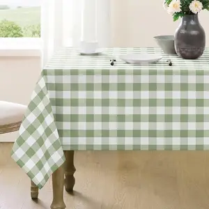 Checkered Tablecloth Rectangle Gingham Table Cloths  Wrinkle Free Buffalo  Table Covers Washable for Dining, Parties & Outdoor Picnic(Sage Green,52"x70")