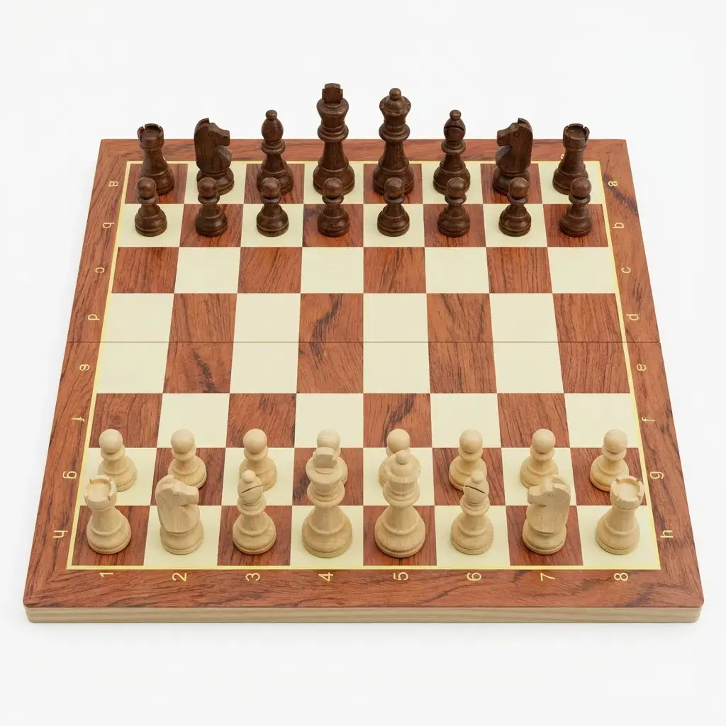 Wooden Chess Set, Traditional Strategy Game, 11.4x11.4 Inches, Enhances Thinking Skills, Ideal for Family and Friends Gatherings
