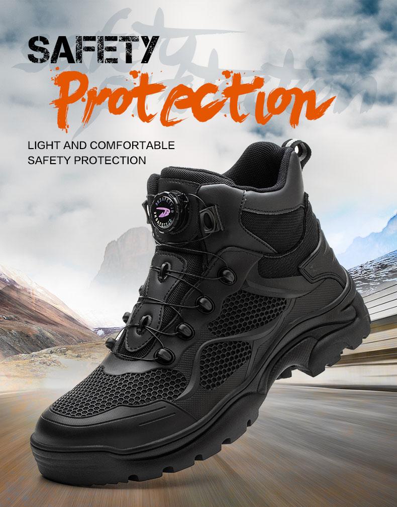 Men's Work Safety Shoes High Top Lace-up Safety Boots, Steel Toe Anti-smash and Anti-puncture Work Safety Boots Comfortable and Breathable Outdoor Sports Shoes Hiking Shoes Large Size Men's Work Shoes Industrial Outdoor Construction Product Model：9195