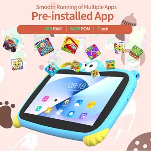 7-inch children's tablet Android, dual cameras, supports WiFi and Bluetooth, shockproof protective case, parental control, ideal gift, touchscreen tablet