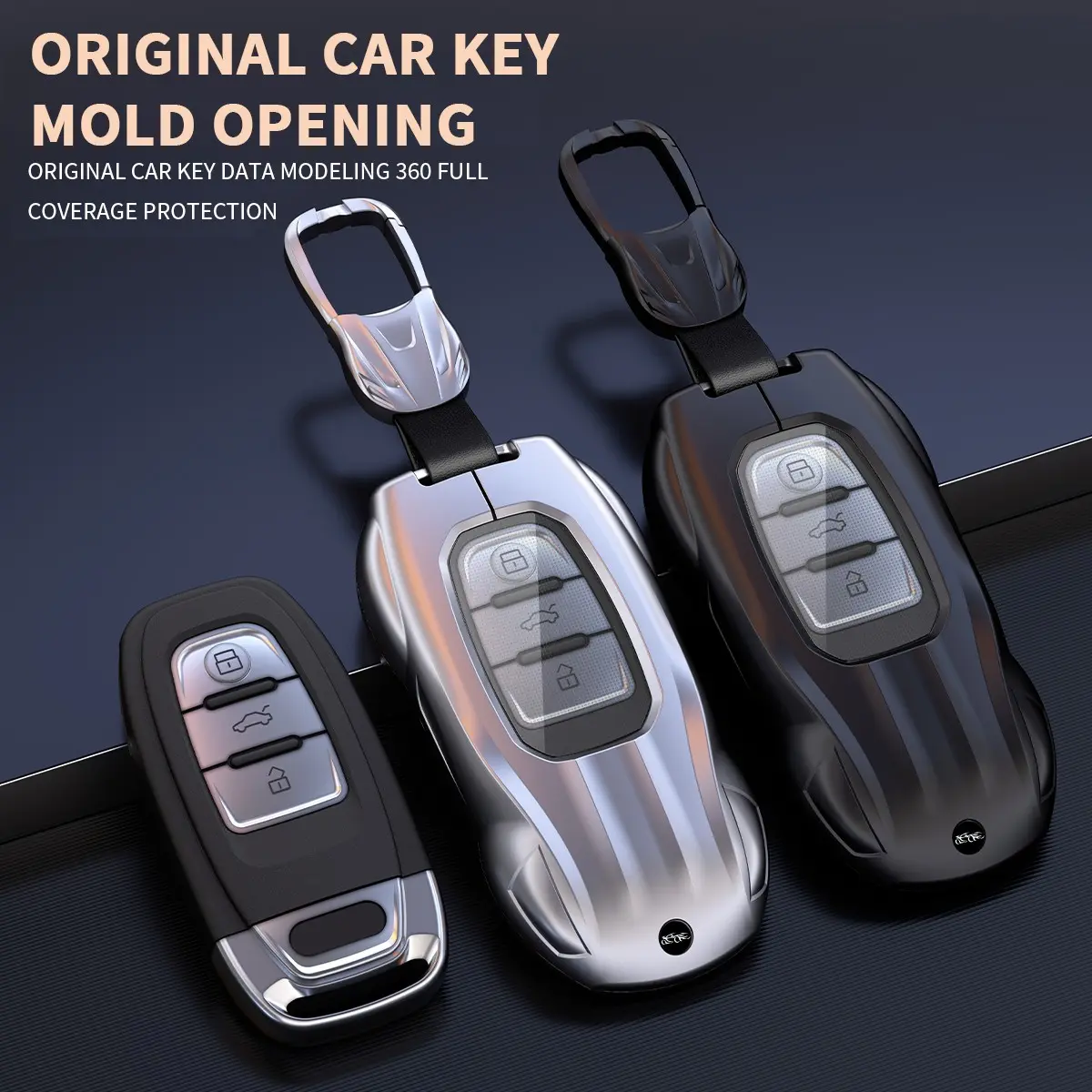 Zinc Alloy Car Key Cover Fob Case Shell Key Chain For Audi A1 A3 8V A4 B8 B9 A5 A6 C7 A7 A8 Q3 Q5 Q7 S4 S6 S7 S8 R8 TT Accessories