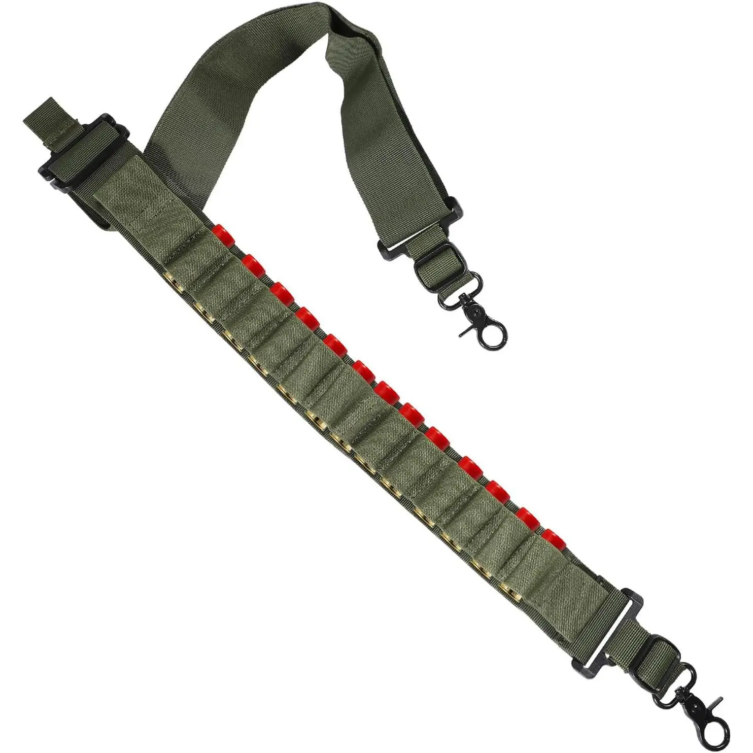 Tactical Shotgun Shell Bandolier - 15-Round Holder Tactical Accessory with Elastic Loops, Quick Release Buckle, Adjustable for 12/20 Gauge Hunting, Ideal for Outdoor Sports, Tactical Accessories
