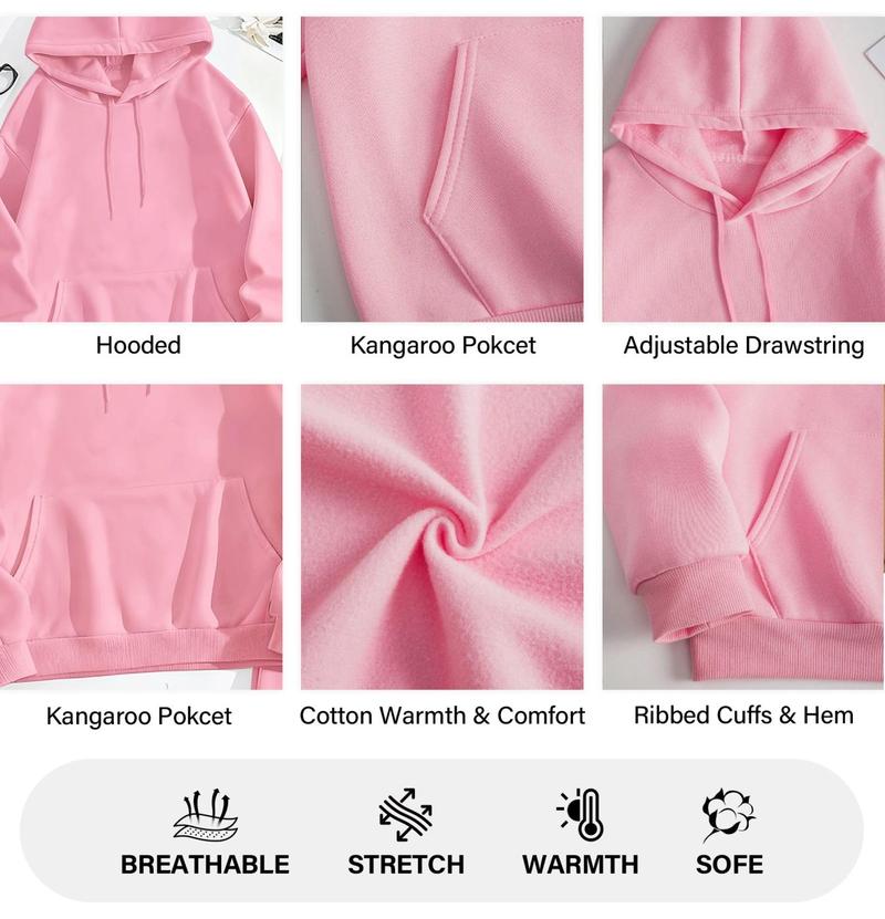 Women's Pink Print Hoodie And Drawstring Track Pants Set, Casual Sportswear, Long-Sleeved Hooded Jacket And Pants, Suitable For Autumn And Winter, Everyday Wear, Indoor And Outdoor Sportswear, Casual Sportswear.